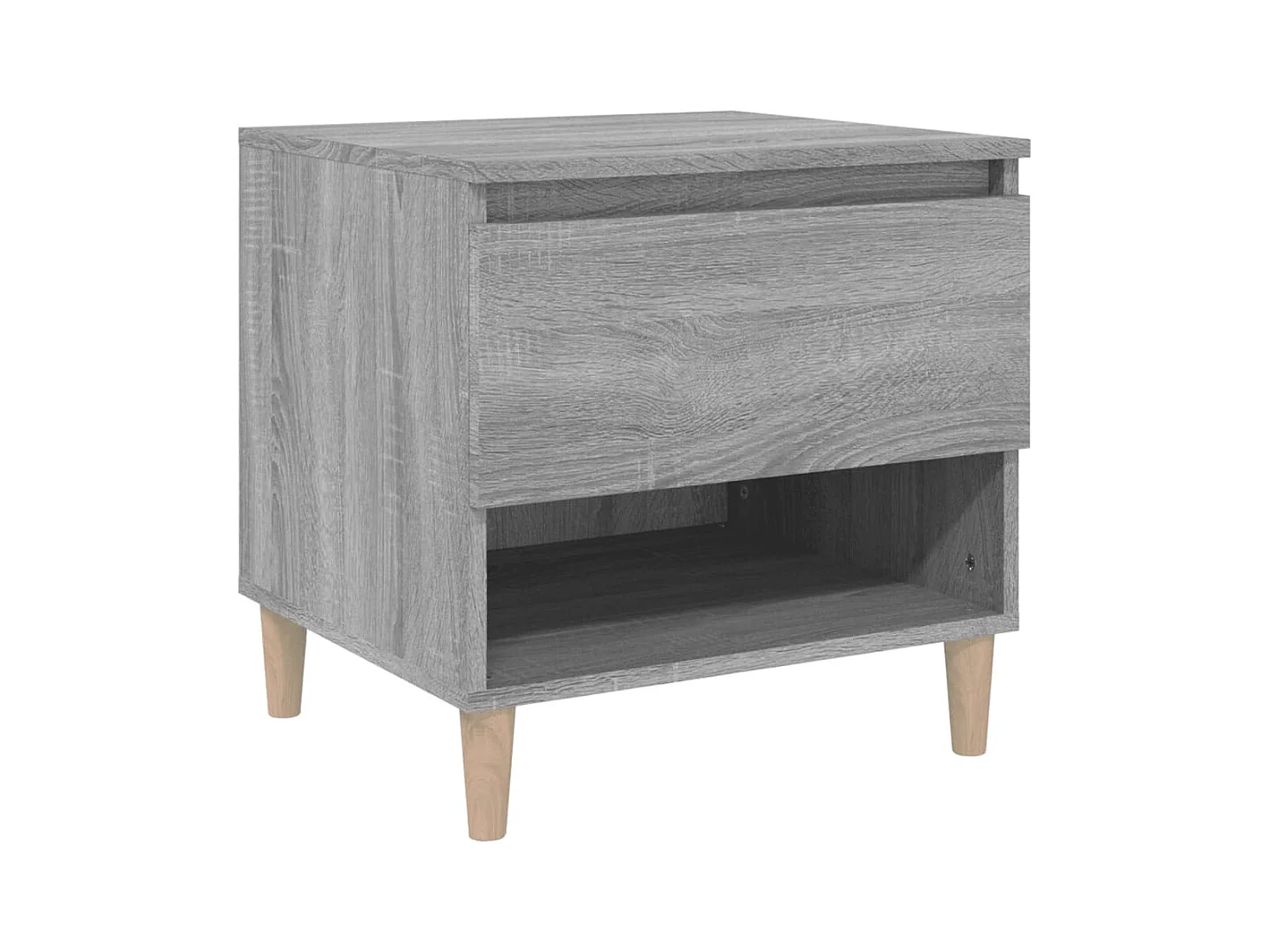 Mesita de noche | Mesilla de noche madera contrachapada gris Sonoma 50x46x50 cm