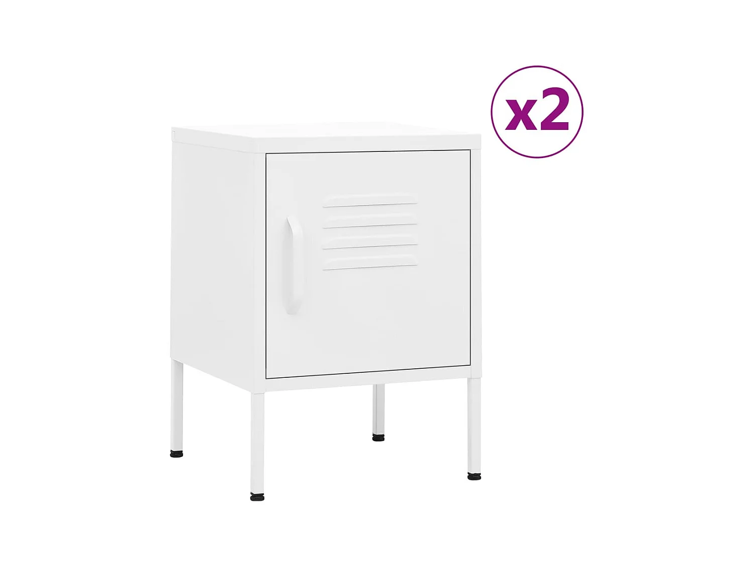 Mesitas de noche | Mesilla de noche 2 uds blanco acero 35x35x51 cm