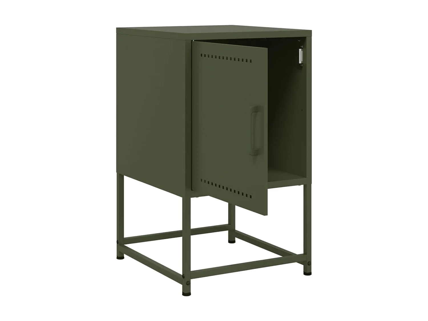 Nachttisch 2er Set-Beistelltisch-Nachttischkommode Olivgrün 36x39x60,5 cm Stahl SHL26059