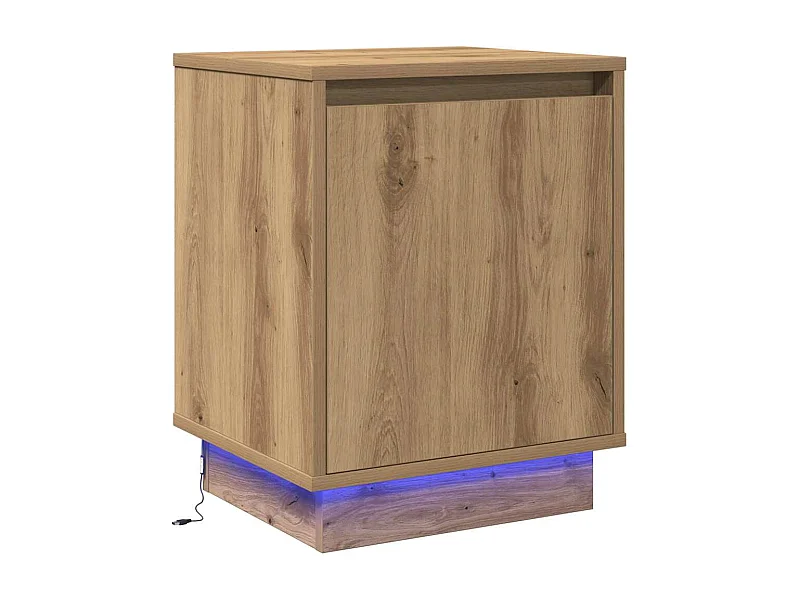 Table de chevet-Table d'appoint avec chêne artisanal 39x34.5x50 cm