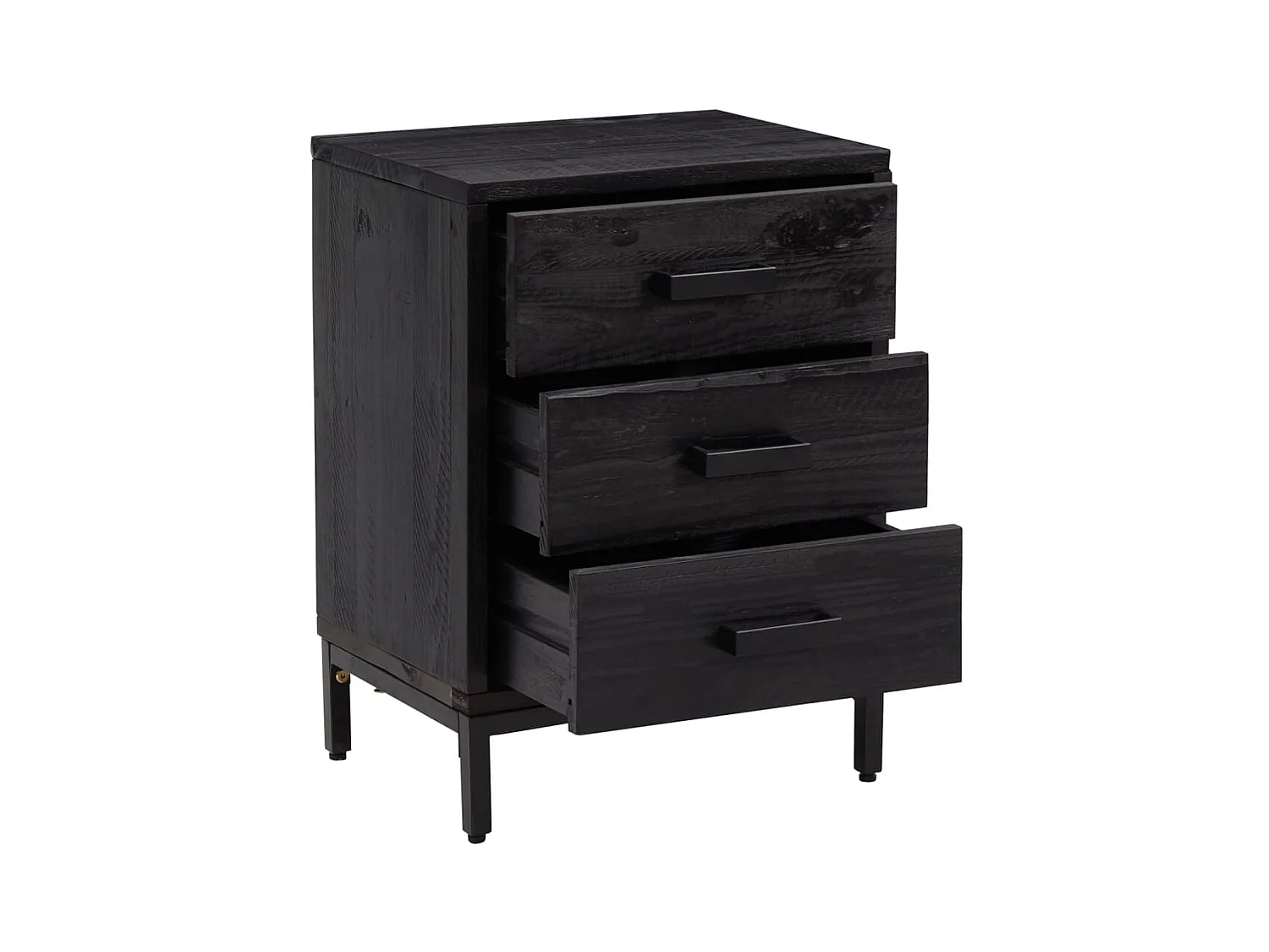 Mesitas de noche | Mesilla de noche 2 uds madera maciza de pino negro 40x30x55 cm