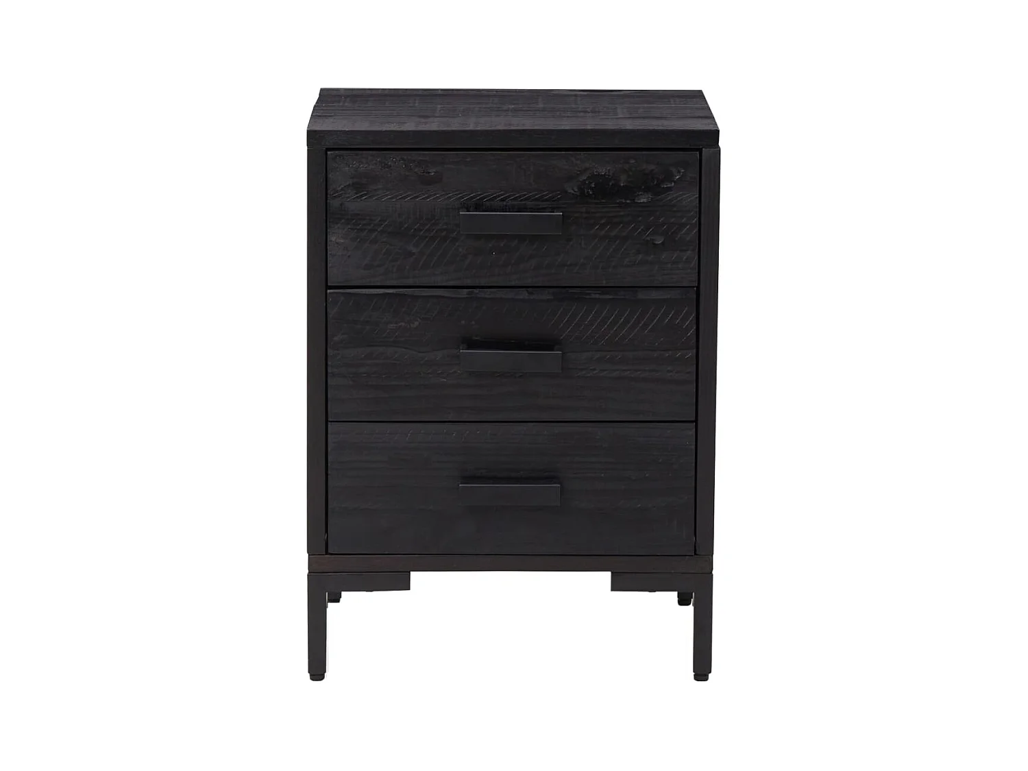 Mesitas de noche | Mesilla de noche 2 uds madera maciza de pino negro 40x30x55 cm