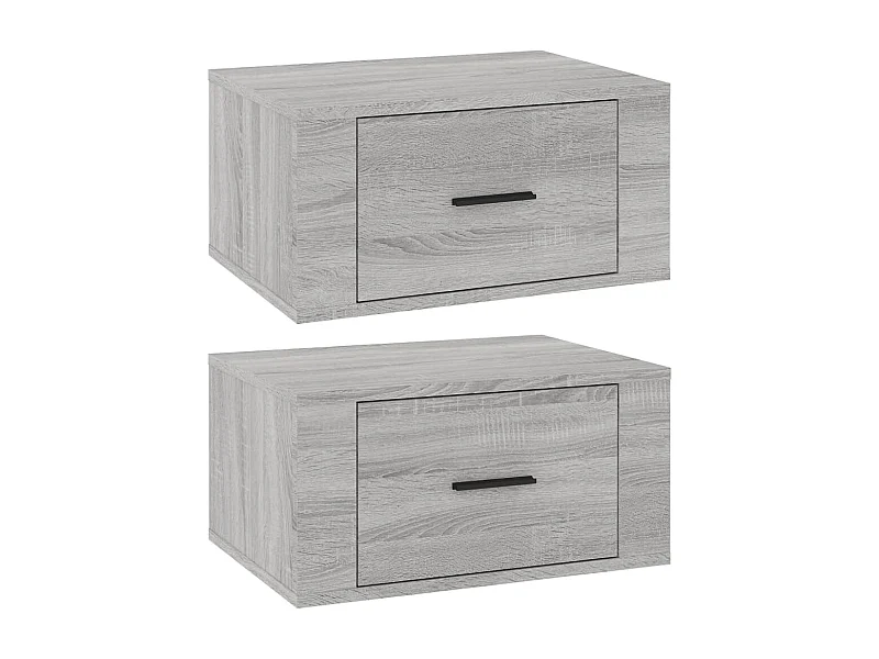 Lot de 2 Tables de chevet flottantes Sonoma gris 50x36x25 cm