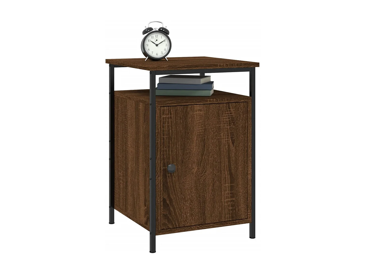 Nachttisch 2er Set-Beistelltisch-Nachttischkommode Braun Eichen-Optik 40x42x60 cm Holzwerkstoff SHL64603