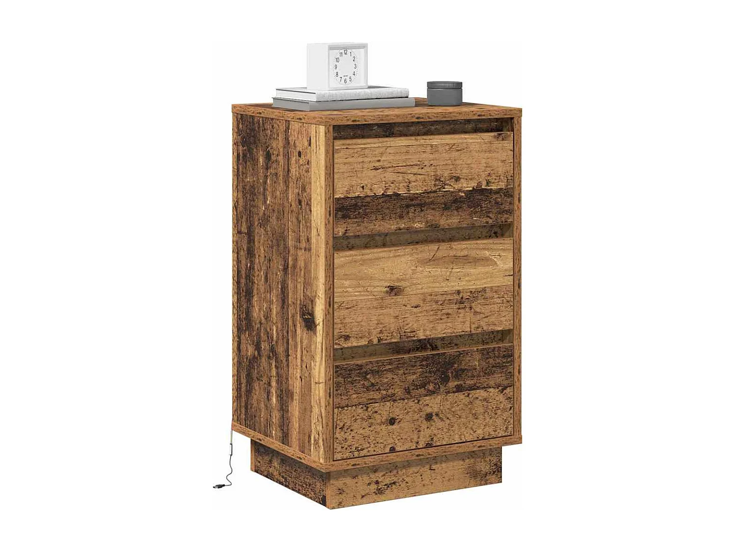 Mesita de Noche | Armario de Noche con cajón con Madera Vieja 39x34.5x65 cm