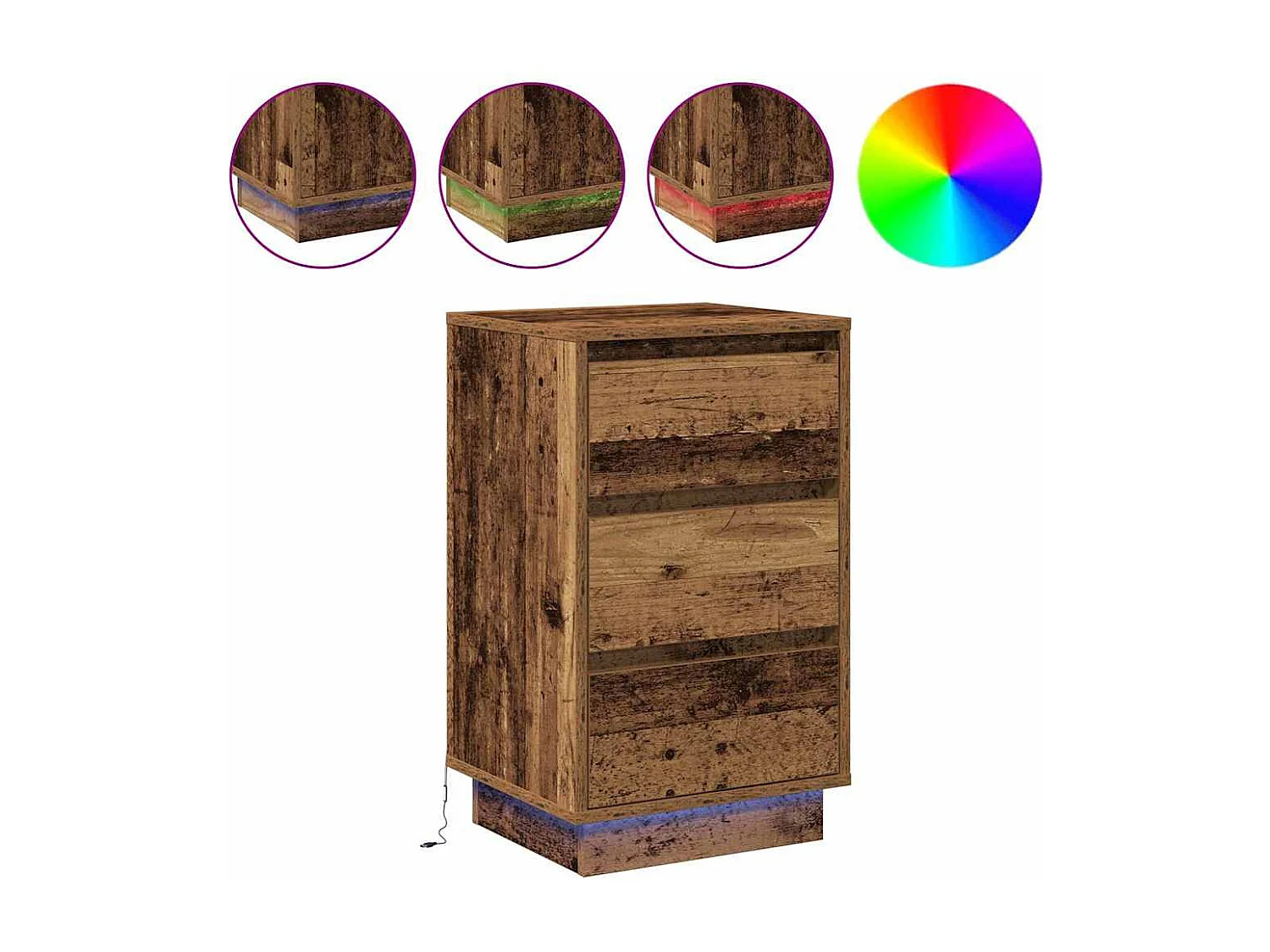 Nachttisch-Beistelltisch Altholz 39 x 34,5 x 65 cm Holzwerkstoff SHL70161