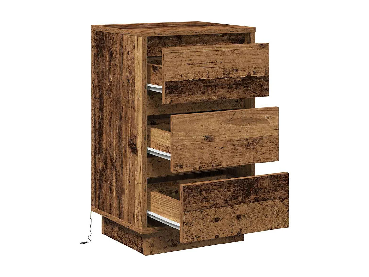 Nachttisch-Beistelltisch Altholz 39 x 34,5 x 65 cm Holzwerkstoff SHL70161