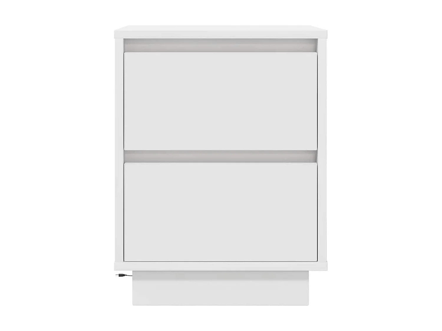 Nachttisch-Beistelltisch mit LED-Leuchten Weiß 38x34x50 cm SHL41536