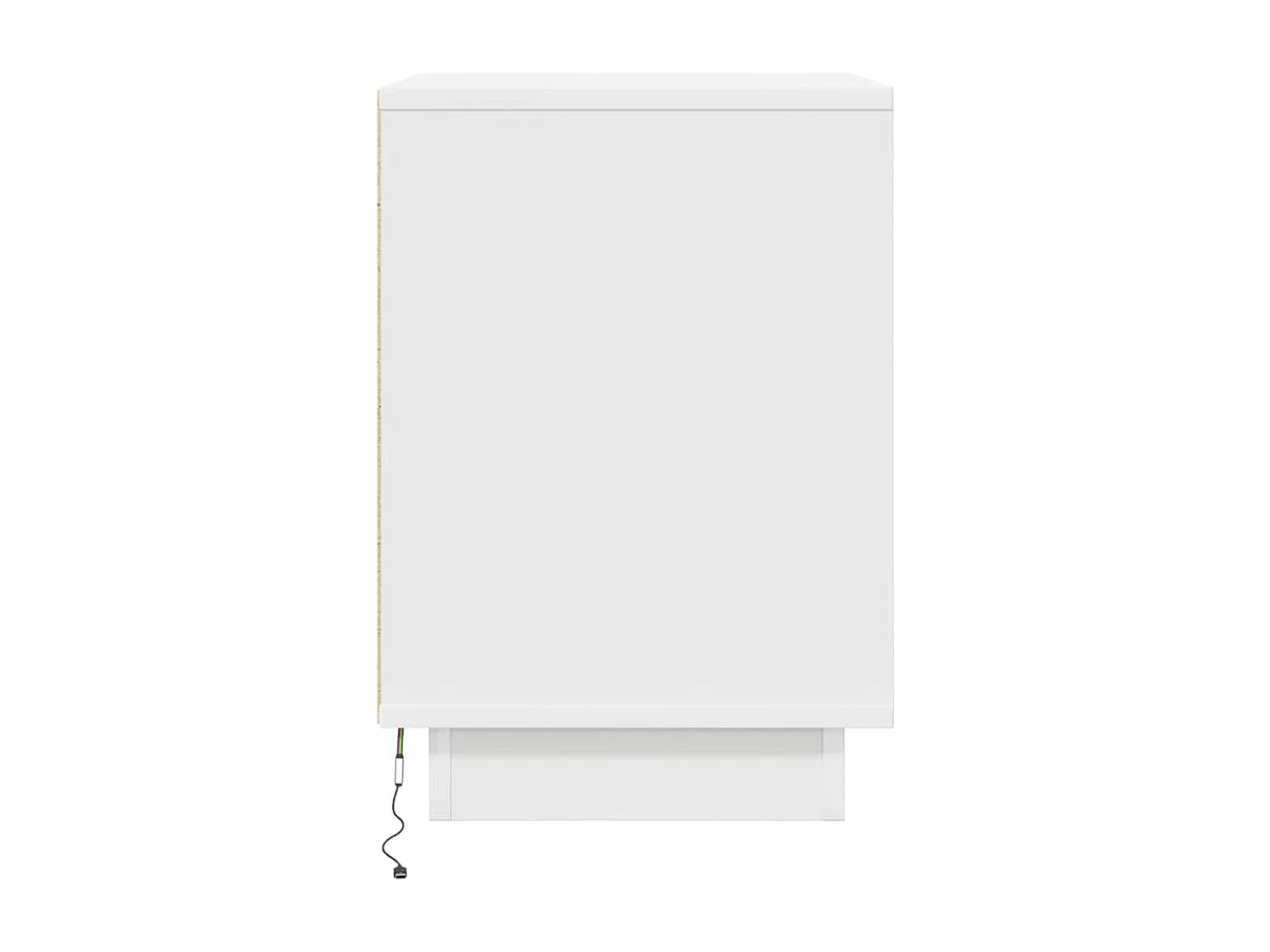 Nachttisch-Beistelltisch mit LED-Leuchten Weiß 38x34x50 cm SHL41536