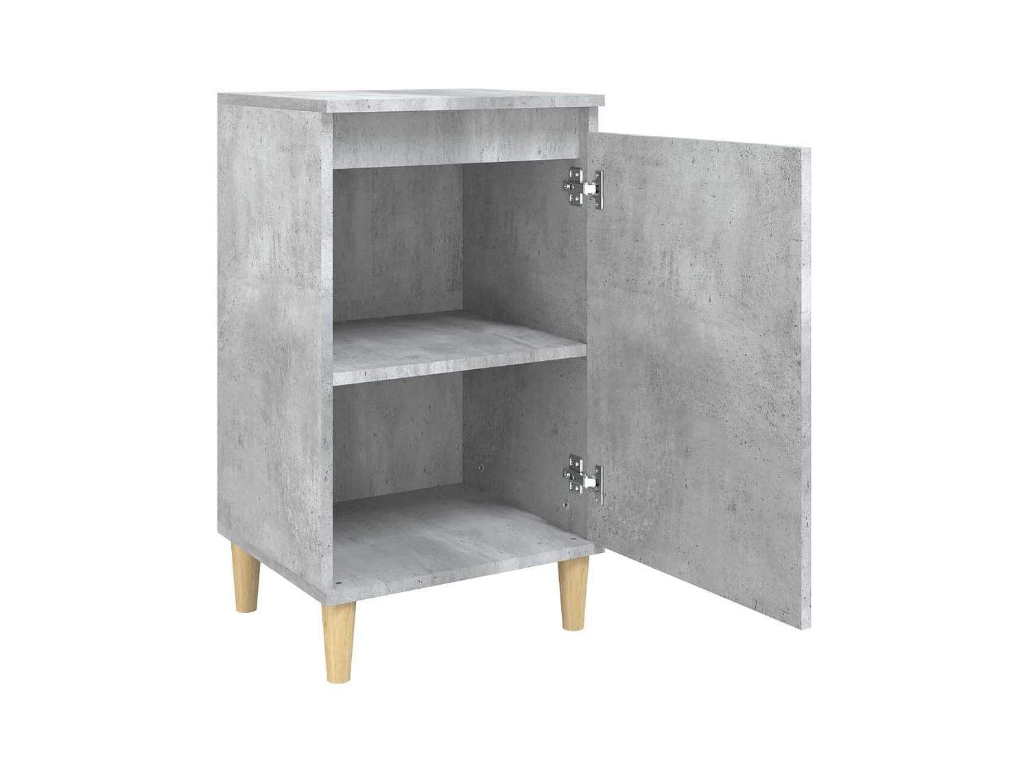 Mesita de noche | Mesilla de noche madera contrachapada gris hormigón 40x35x70 cm