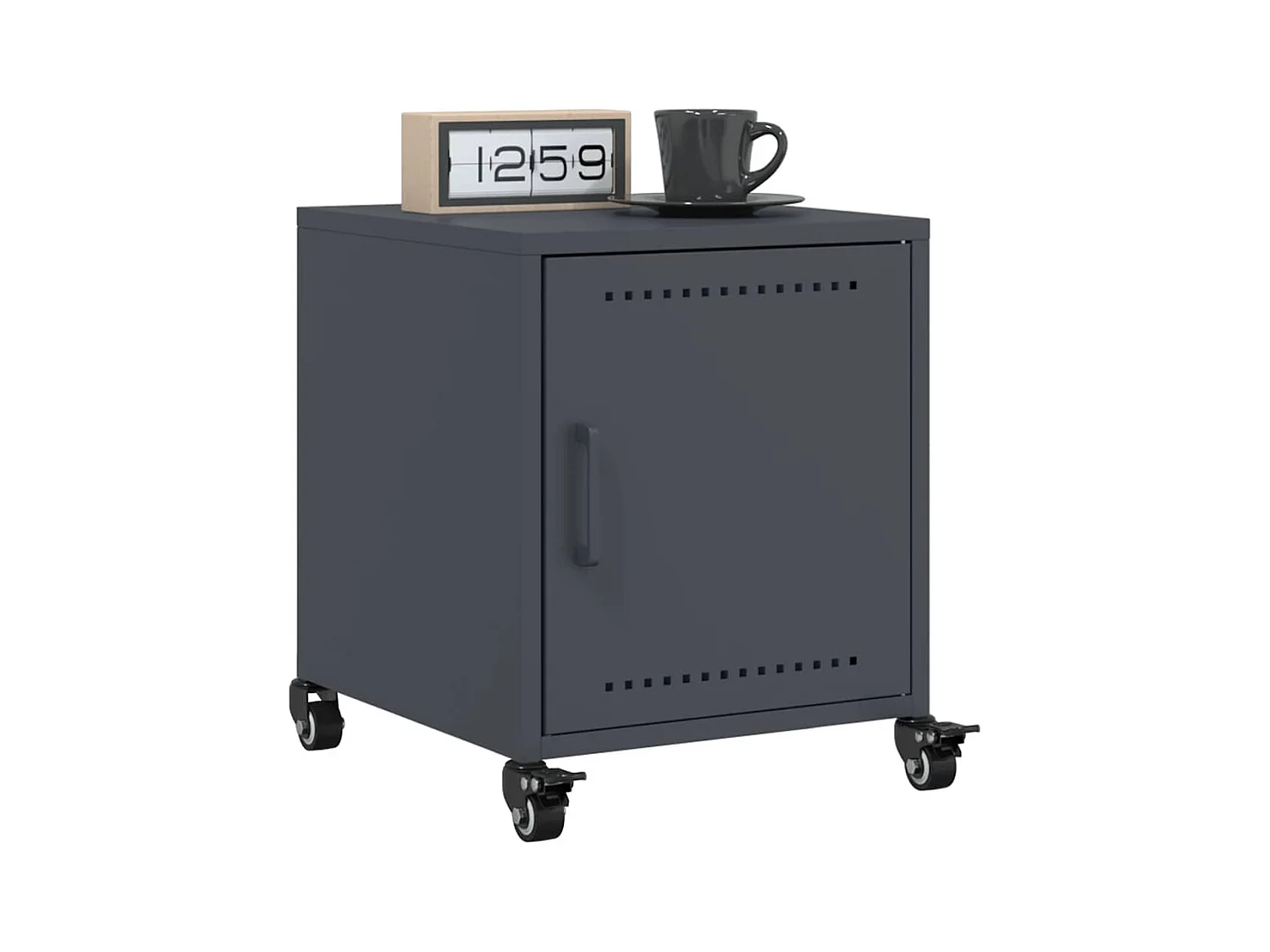 Table de chevet Étroite-Table d'appoint-Table de nuit anthracite 36x39x43,5 cm acier