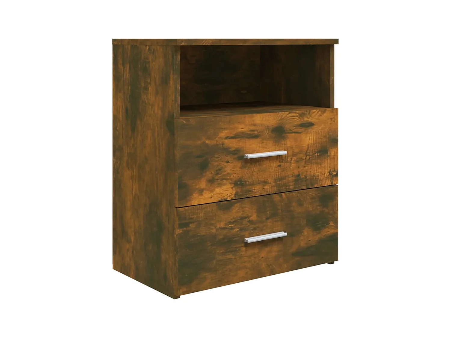 Tables de chevet lot de 2 avec compartiments ouverts Chêne fumé 50x32x60 cm