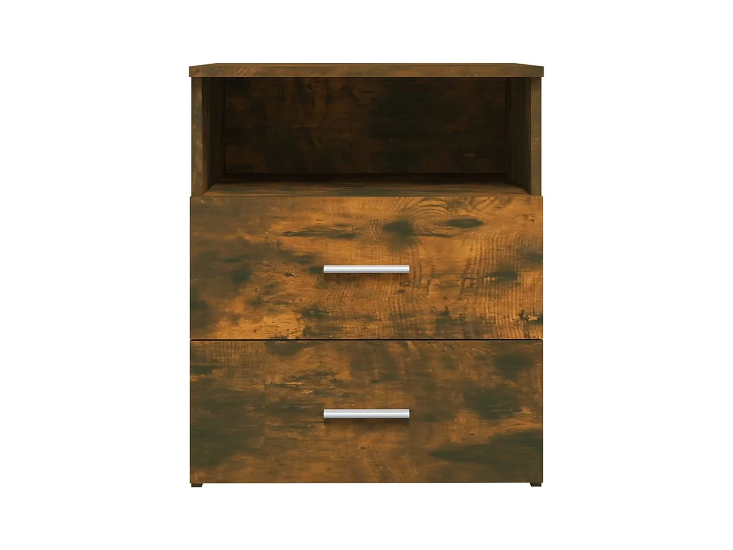 Tables de chevet lot de 2 avec compartiments ouverts Chêne fumé 50x32x60 cm