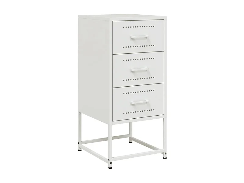 Table de chevet Étroite-Table d'appoint-Table de nuit blanc 36x39x78 cm acier