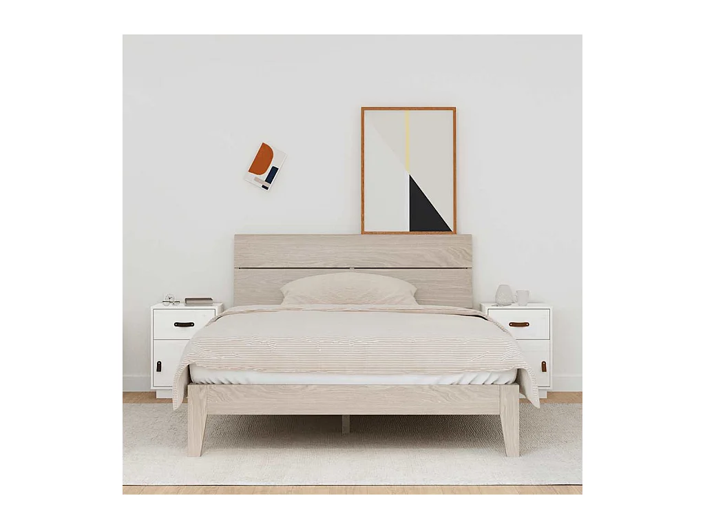 Mesitas de noche | Mesilla de noche 2 uds madera maciza pino blanco 40x34x55 cm