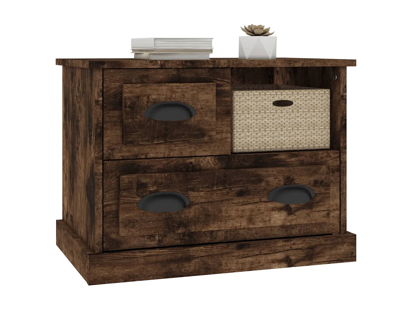 Nachttisch-Beistelltisch Räuchereiche 60x39x45 cm SHL42561