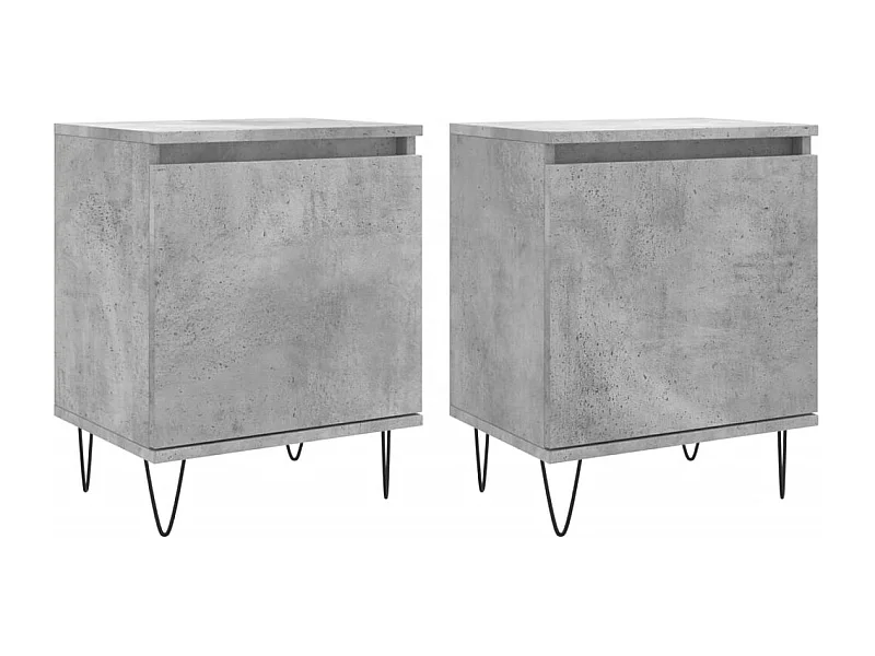 Mesitas de noche | Mesilla de noche 2 uds madera gris hormigón 40x30x50 cm