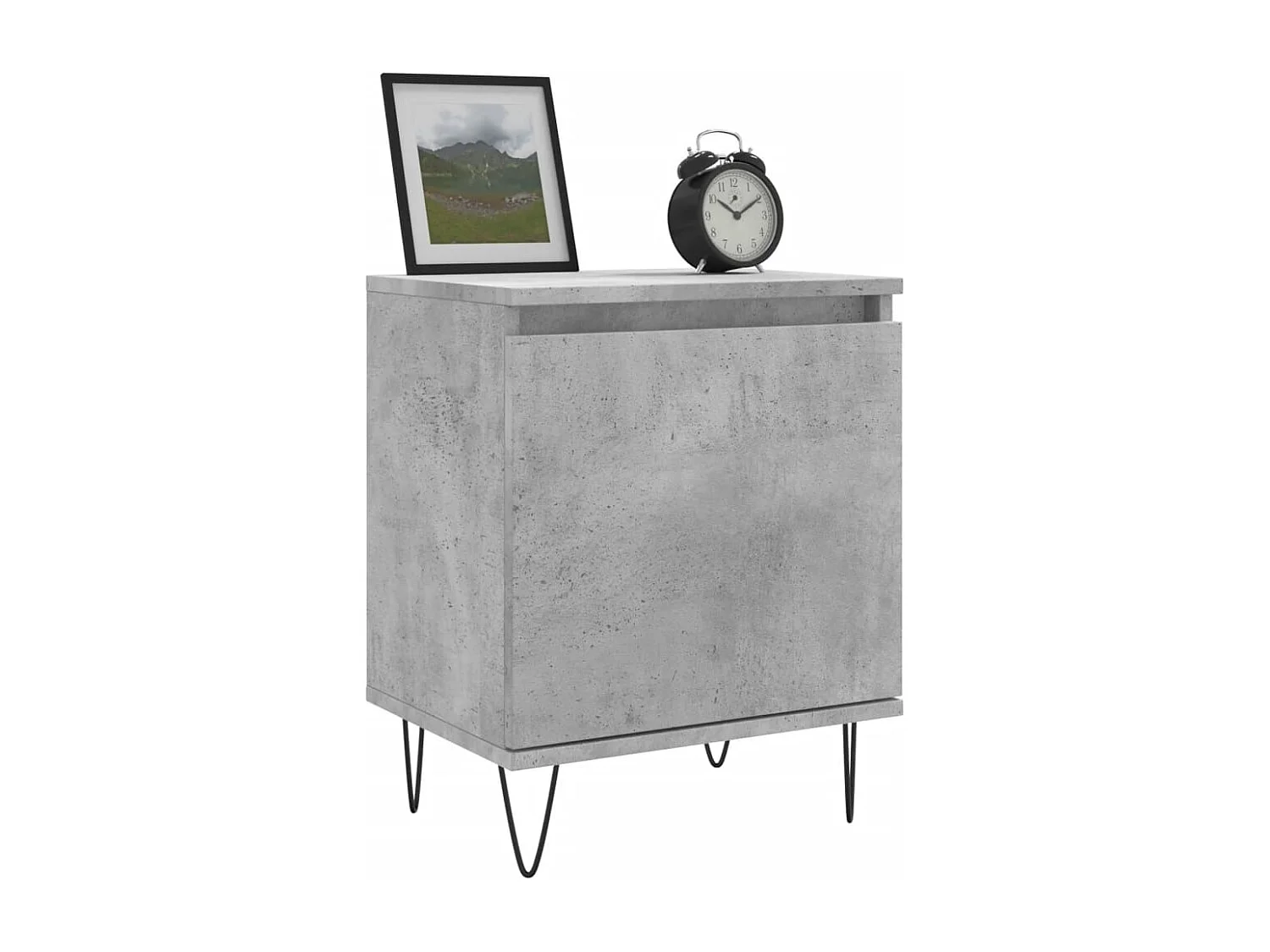 Nachttisch 2er Set-Beistelltisch-Nachttischkommode Betongrau 40x30x50 cm Holzwerkstoff SHL4527