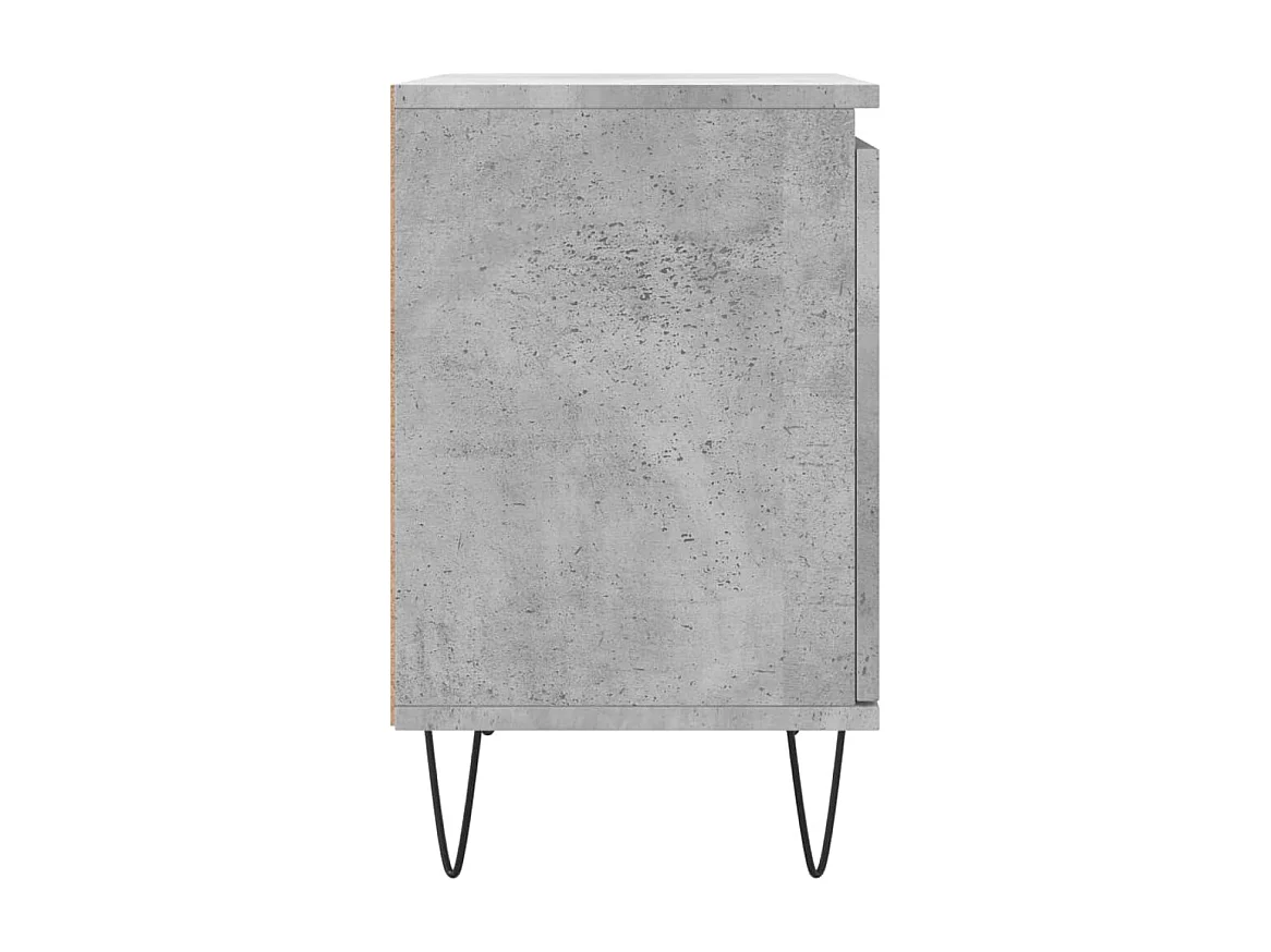 Nachttisch 2er Set-Beistelltisch-Nachttischkommode Betongrau 40x30x50 cm Holzwerkstoff SHL4527