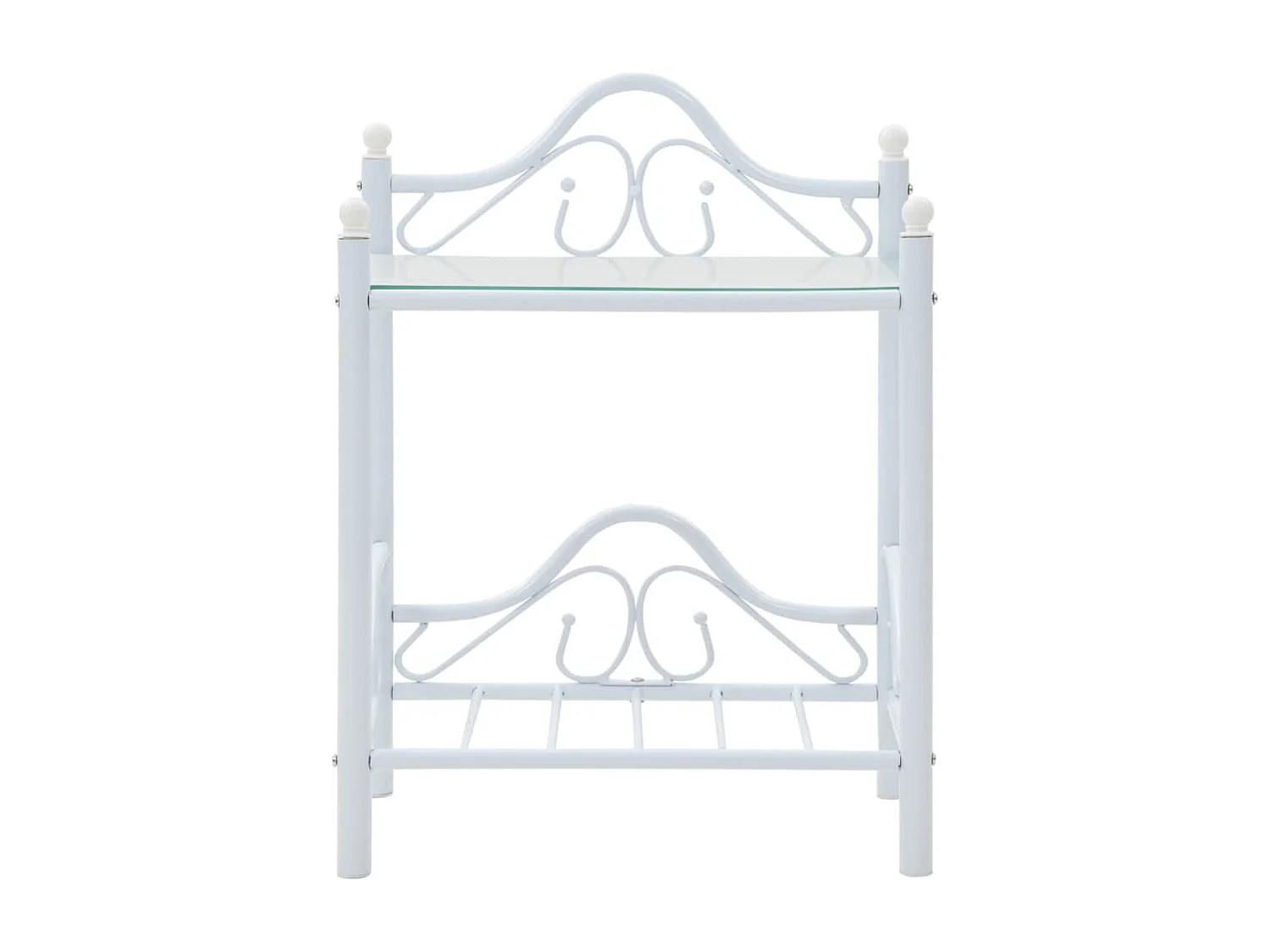 Mesitas de noche | Mesilla de noche acero vidrio templado 45x30,5x60cm blanco 2uds