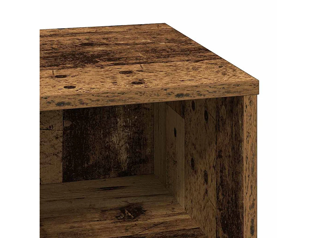 Lot de 2 Tables de chevet avec rangement Bois Ancien 50x34.5x50 cm.