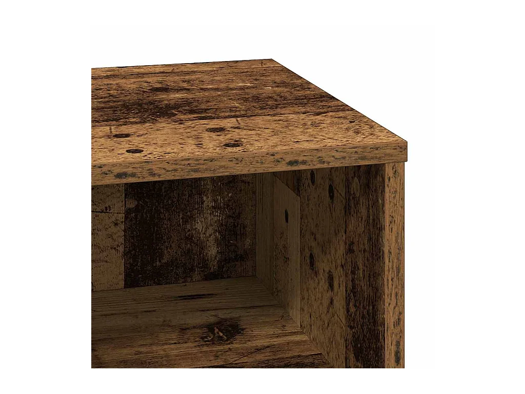 Lot de 2 Tables de chevet avec rangement Bois Ancien 50x34.5x50 cm.