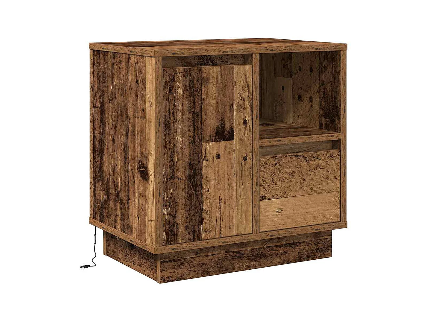 Mesita de Noche | Armario de Noche 2 uds Madera Vieja 50x34.5x50 cm.