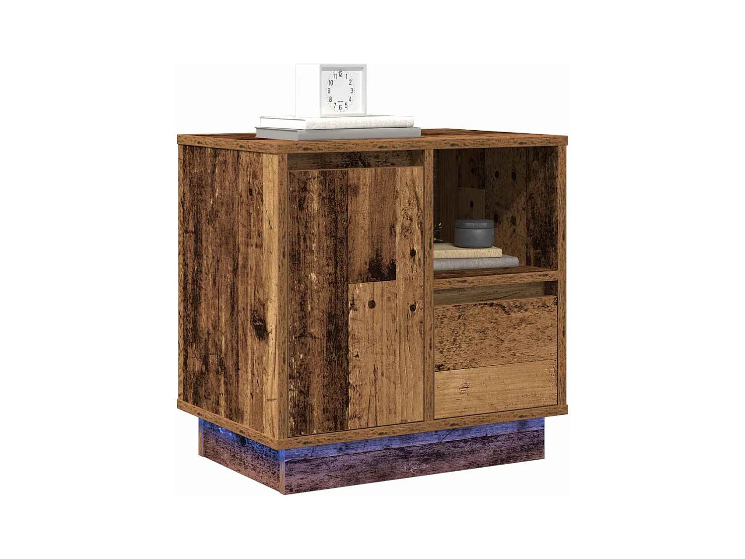 Mesita de Noche | Armario de Noche 2 uds Madera Vieja 50x34.5x50 cm.