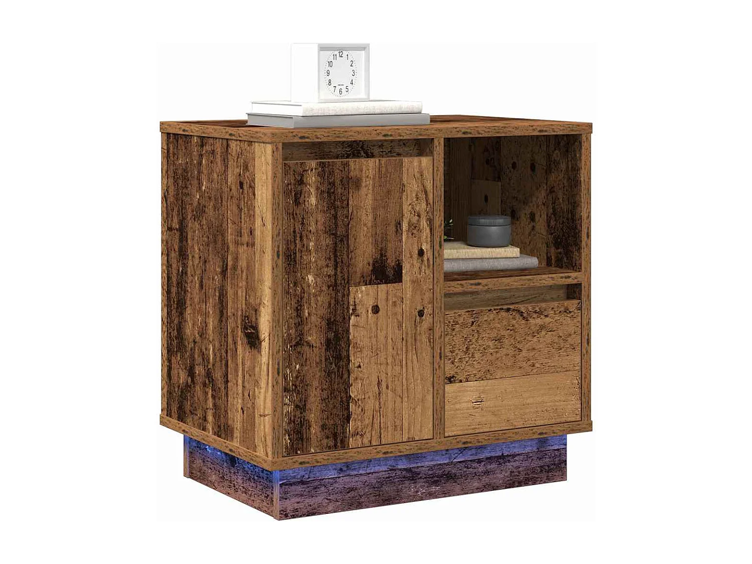 Nachttisch 2er Set-Beistelltisch Altholz 50 x 34,5 x 50 cm Holzwerkstoff SHL10948