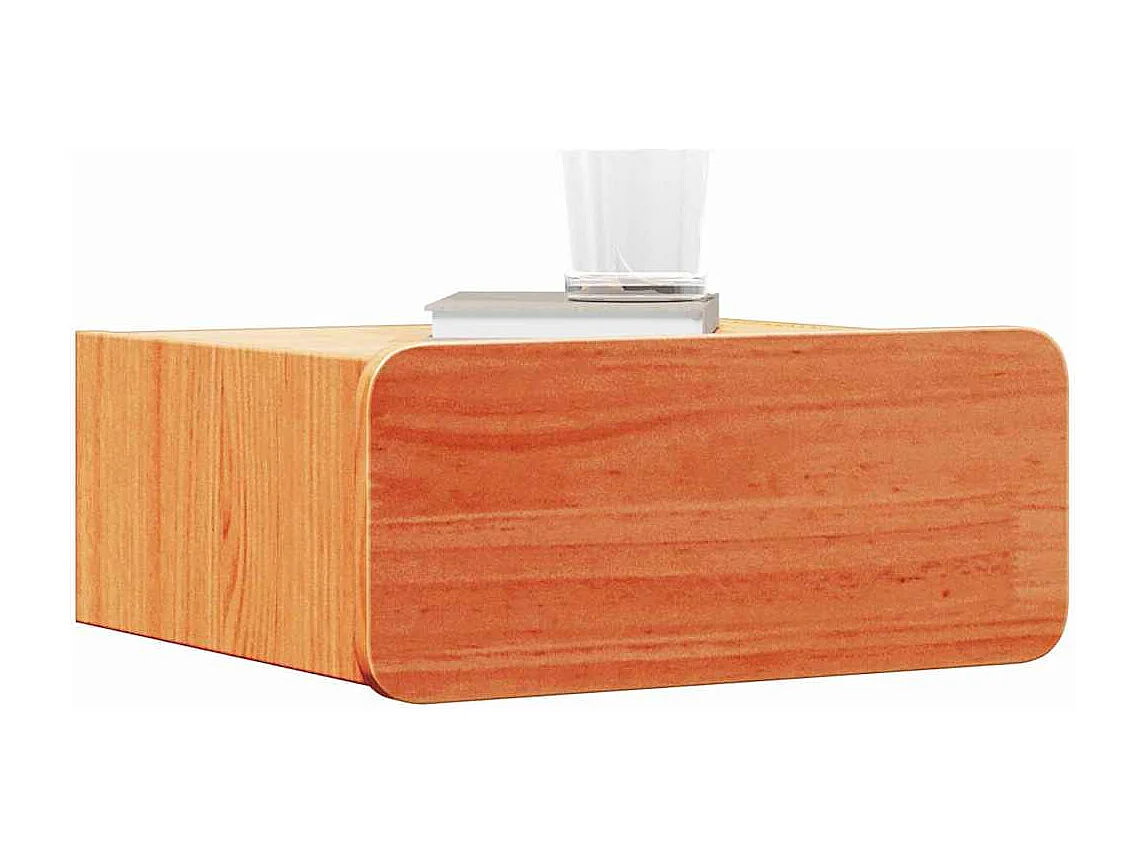 Mesa de Noche | Mesa auxiliar con cajón 2 uds. Marrón cera 39x34x16.5 cm