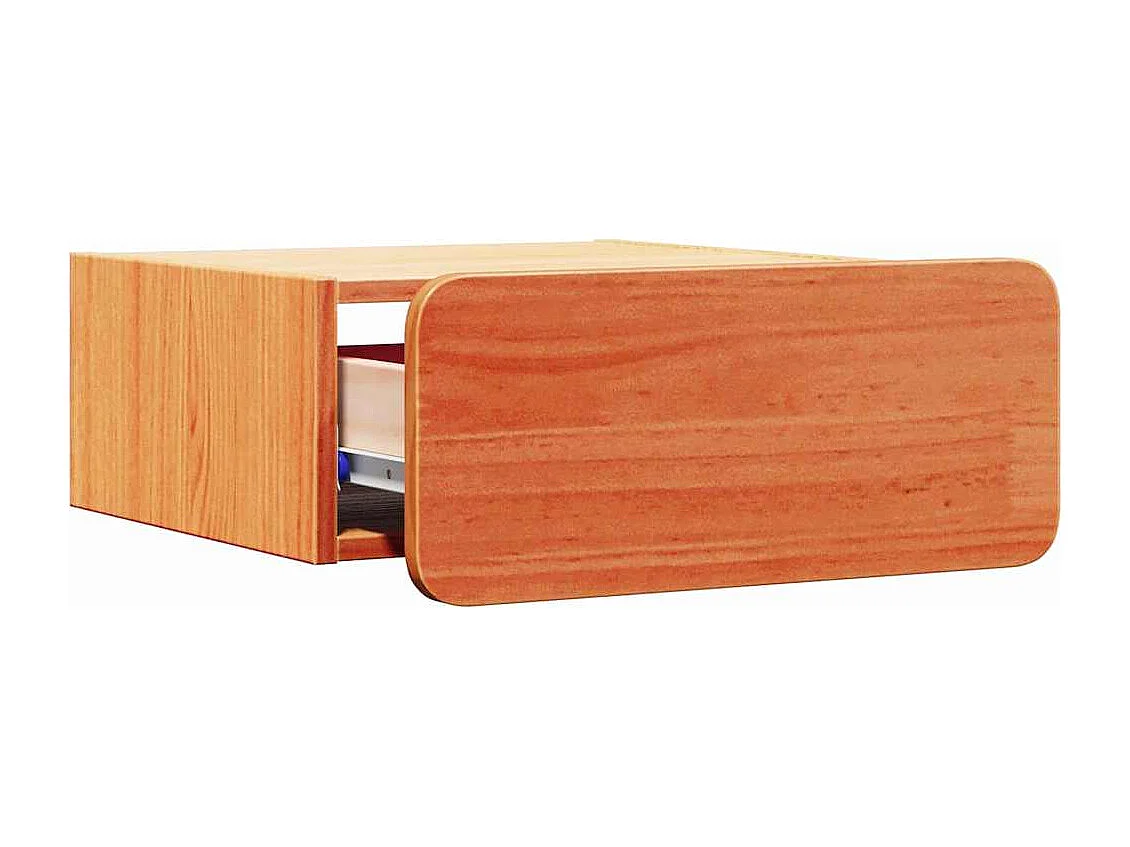 Mesa de Noche | Mesa auxiliar con cajón 2 uds. Marrón cera 39x34x16.5 cm