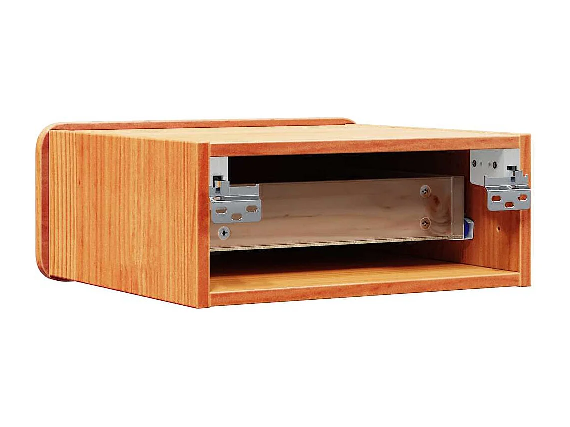 Mesa de Noche | Mesa auxiliar con cajón 2 uds. Marrón cera 39x34x16.5 cm