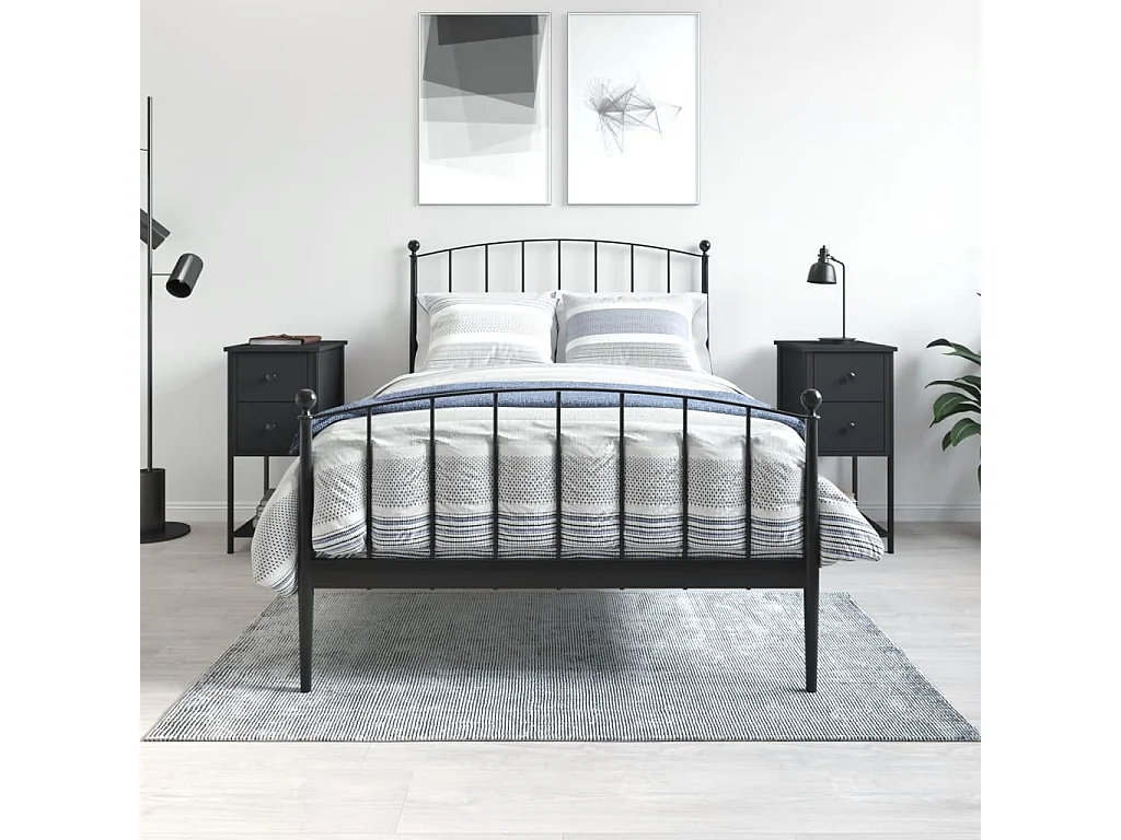 Nachttisch 2er Set-Beistelltisch-Nachttischkommode Schwarz 32x42x70 cm Holzwerkstoff SHL58982