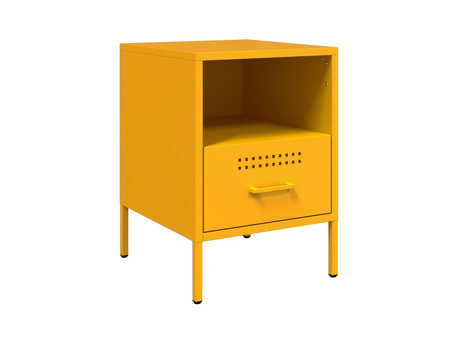 Mesitas de noche | Mesilla de noche 2 uds acero amarillo mostaza 36x39x50,5 cm