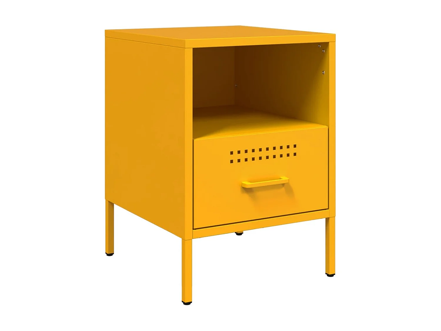 Nachttisch 2er Set-Beistelltisch-Nachttischkommode Senfgelb 36x39x50,5 cm Stahl SHL52487