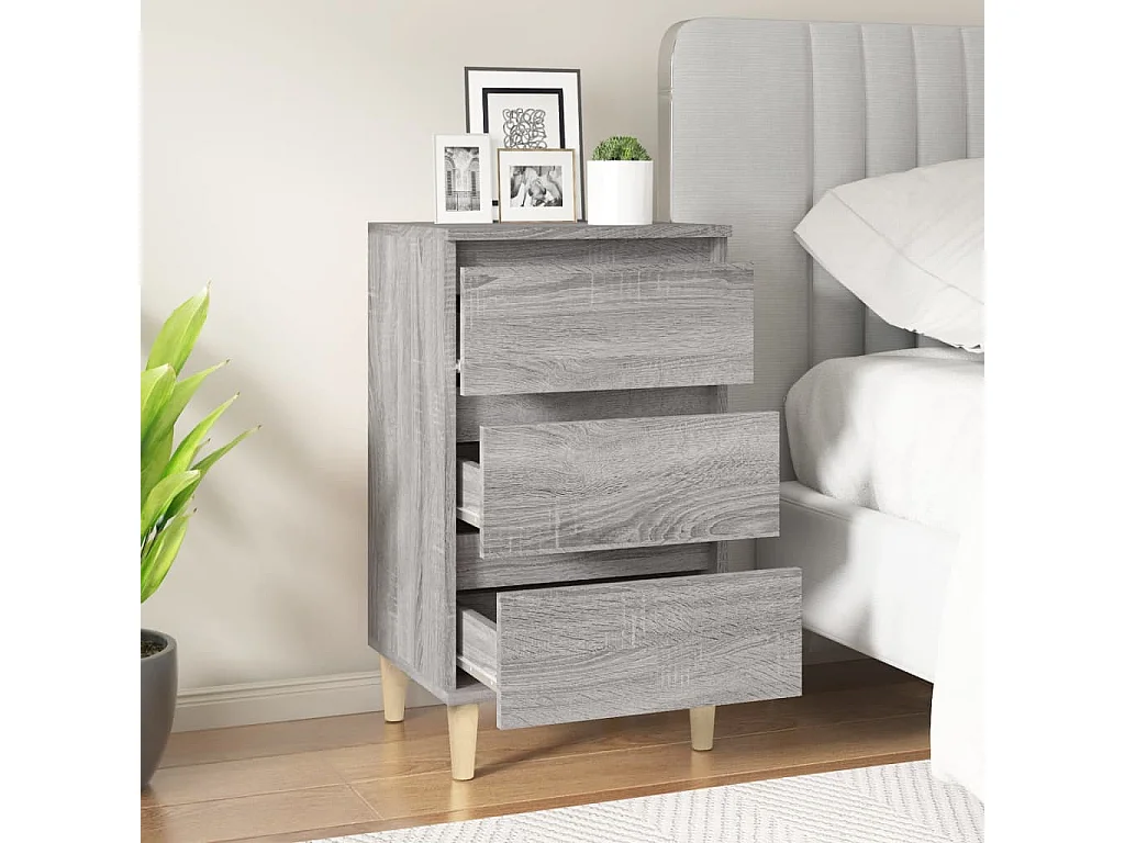 Nachttisch-Beistelltisch Grau Sonoma 40x35x70 cm Holzwerkstoff SHL78703