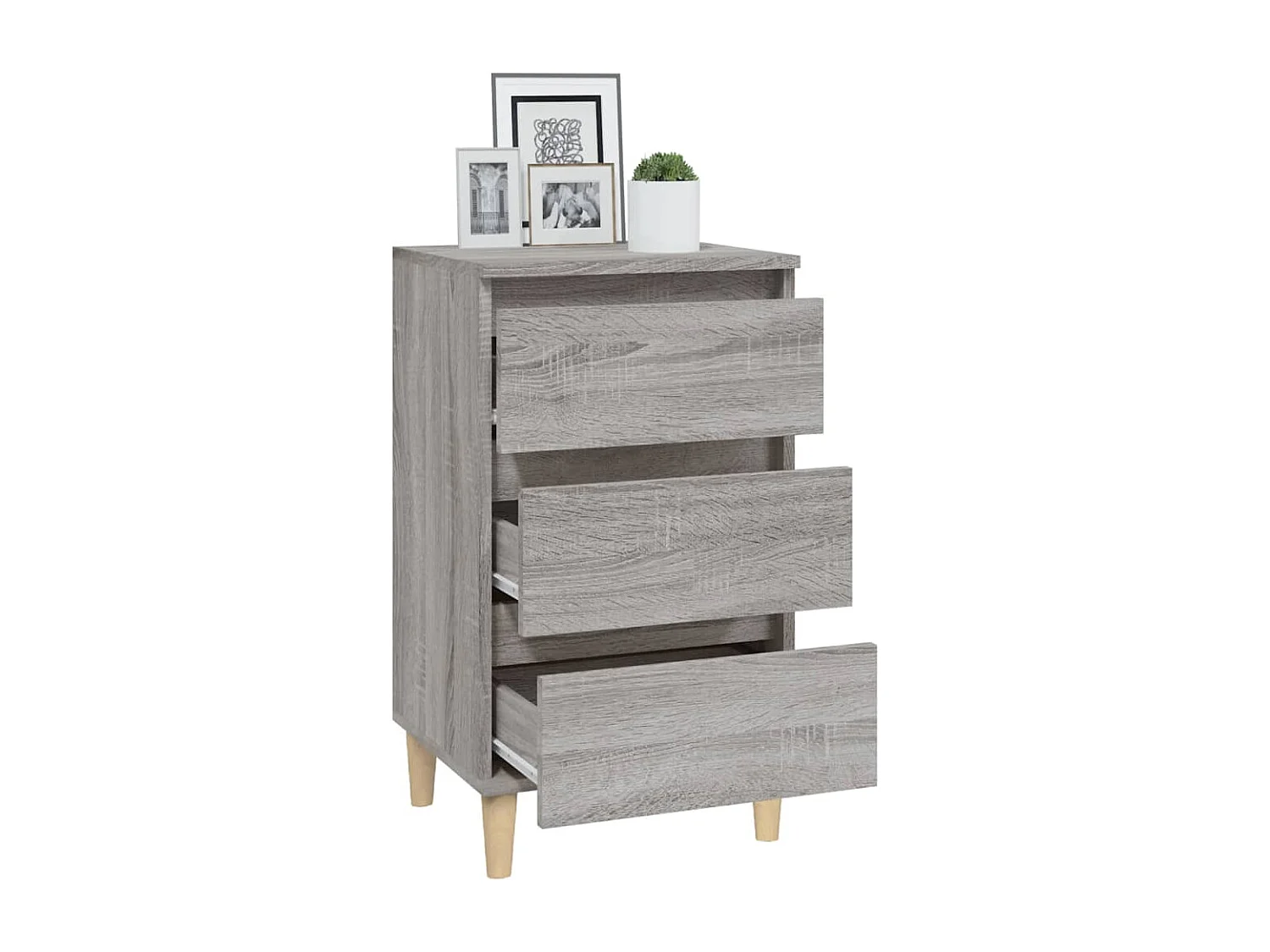 Nachttisch-Beistelltisch Grau Sonoma 40x35x70 cm Holzwerkstoff SHL78703