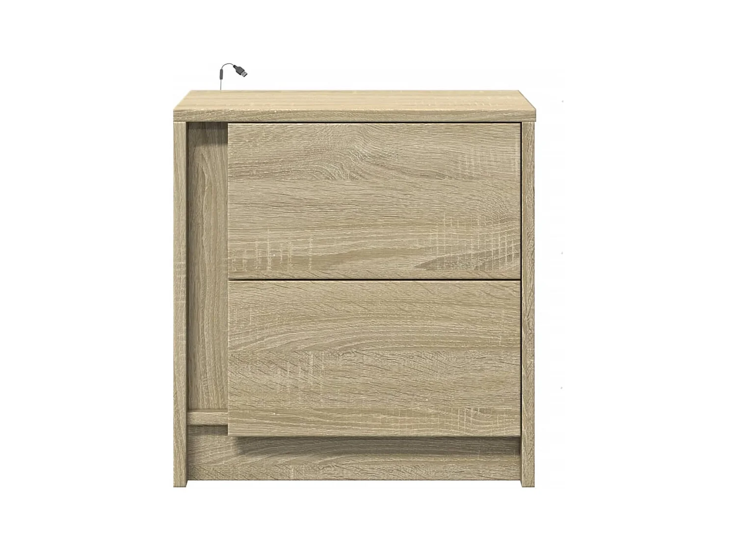 Mesitas de noche | Mesilla de noche luces LED 2 uds madera ingeniería roble Sonoma