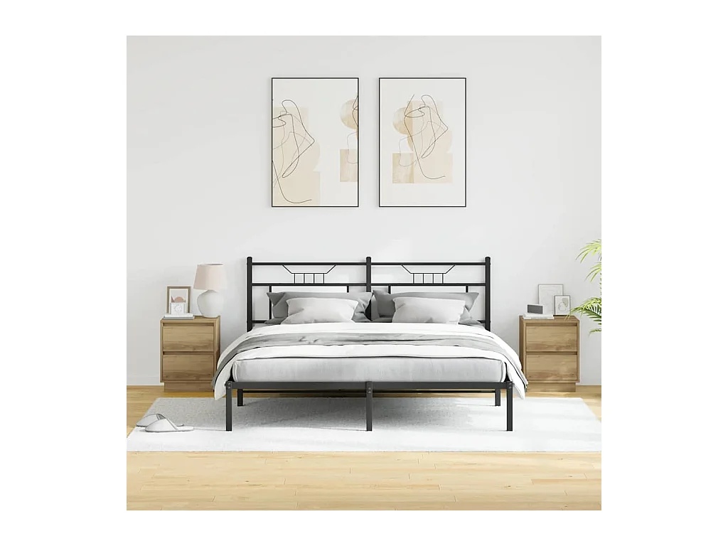 Mesita de Noche | Armario de Noche 2 uds Roble artisan 39x34.5x50 cm