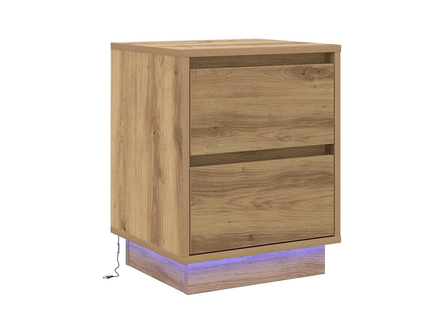 Mesita de Noche | Armario de Noche 2 uds Roble artisan 39x34.5x50 cm