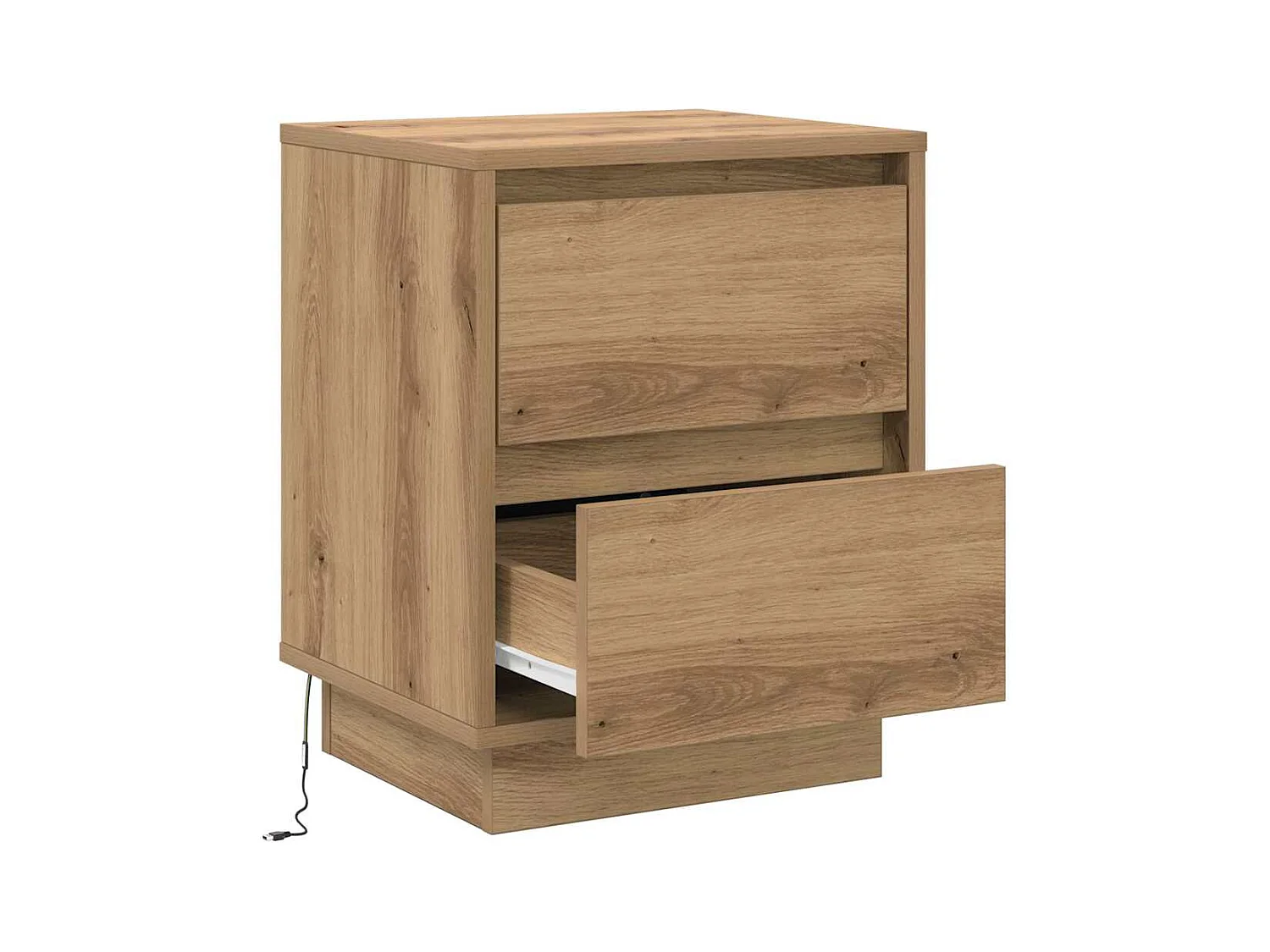 Mesita de Noche | Armario de Noche 2 uds Roble artisan 39x34.5x50 cm