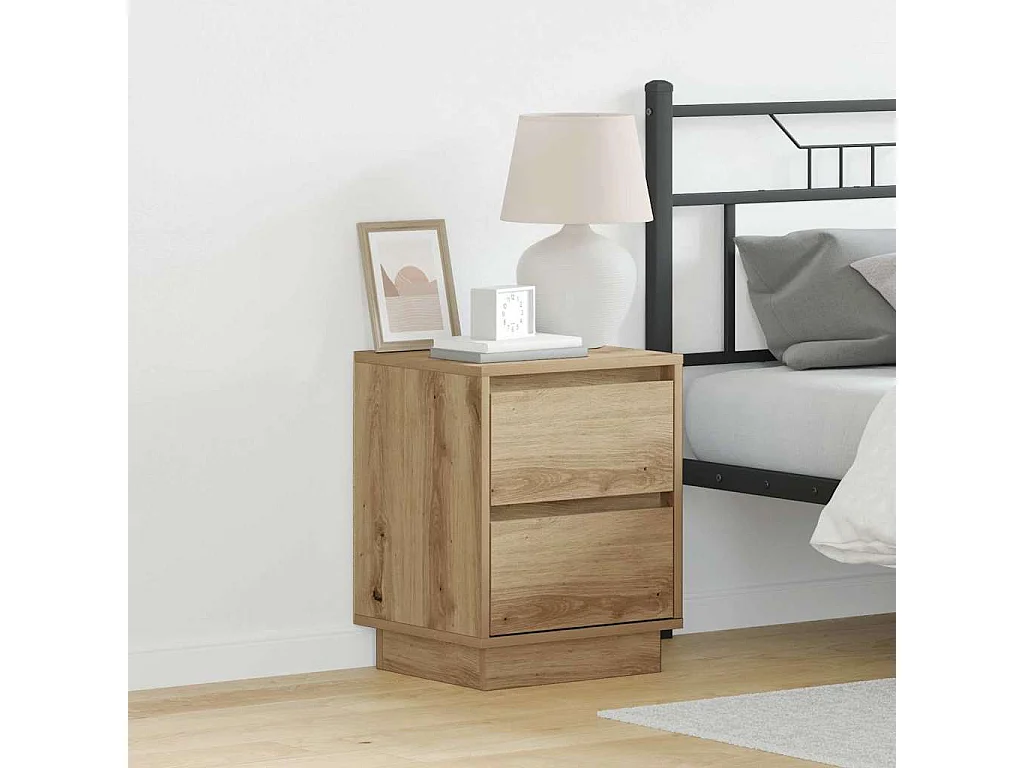 Nachttisch 2er Set-Beistelltisch Artisan-Eiche 39 x 34,5 x 50 cm Holzwerkstoff SHL32842