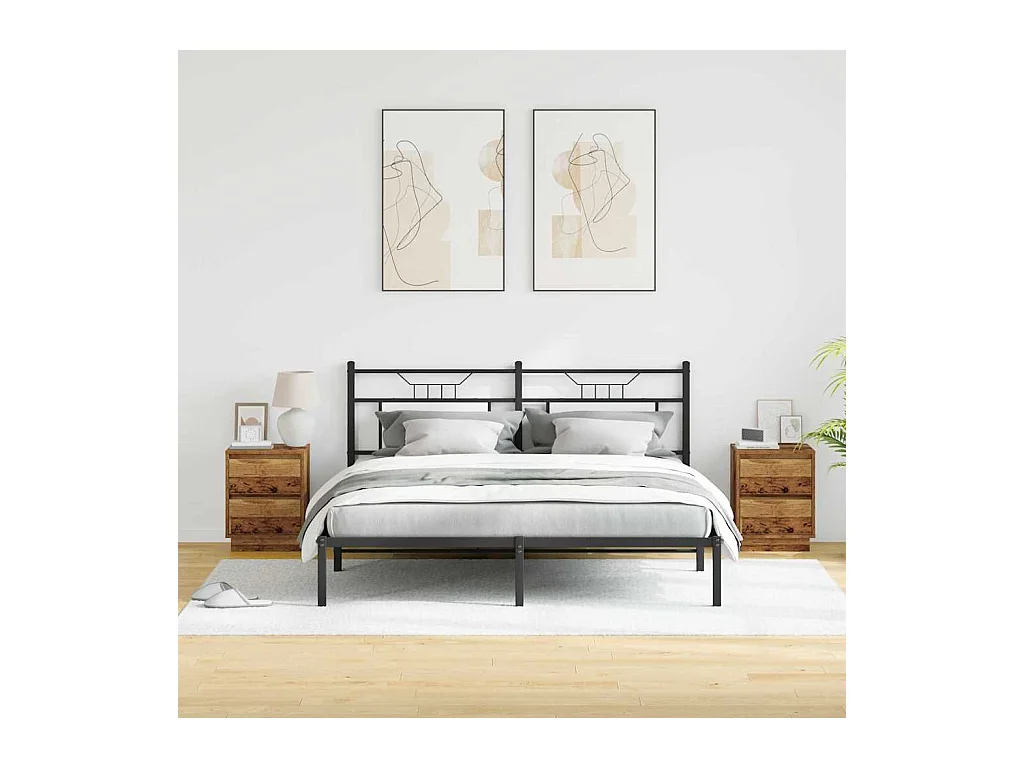 Mesita de Noche | Armario de Noche 2 uds con cajón Madera Vieja 39x34.5x50 cm