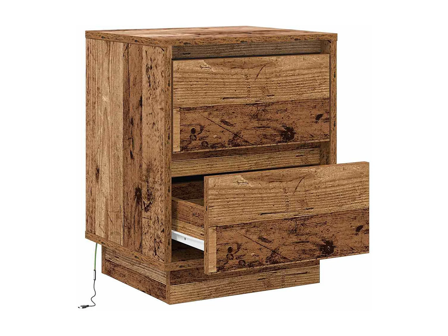 Nachttisch 2er Set-Beistelltisch Altholz 39 x 34,5 x 50 cm Holzwerkstoff SHL7050