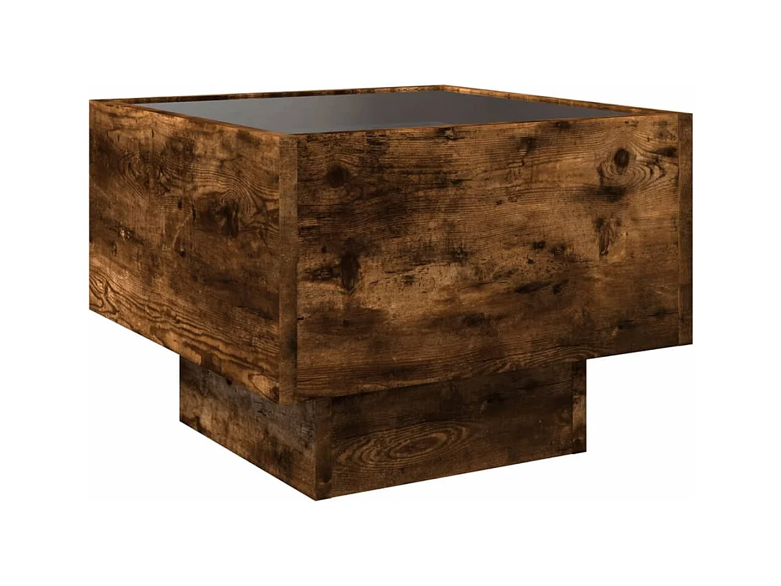 Mesita de noche | Mesilla de noche con Infinity LED roble ahumado 40x40x30 cm