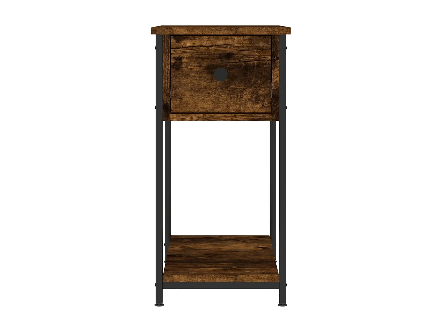 Lot de 2 Tables de chevet Étroite avec Étagère de rangement chêne fumé 30x60x60 cm bois d'ingénierie