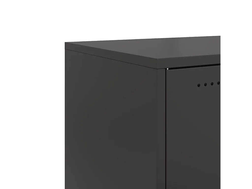 Nachttisch-Beistelltisch-Nachtschrank Schwarz 36x39x78 cm Stahl SHL13790