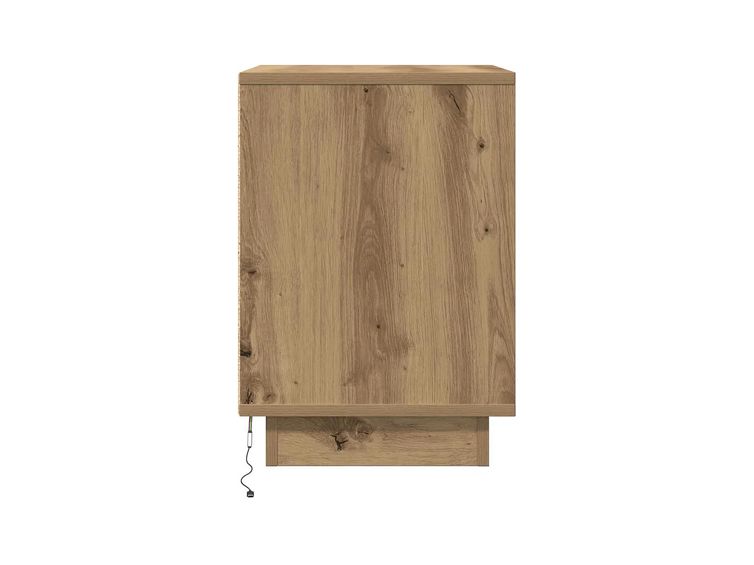 Mesilla de noche | Mesita de noche con luces LED roble artesanal 38x34x50 cm