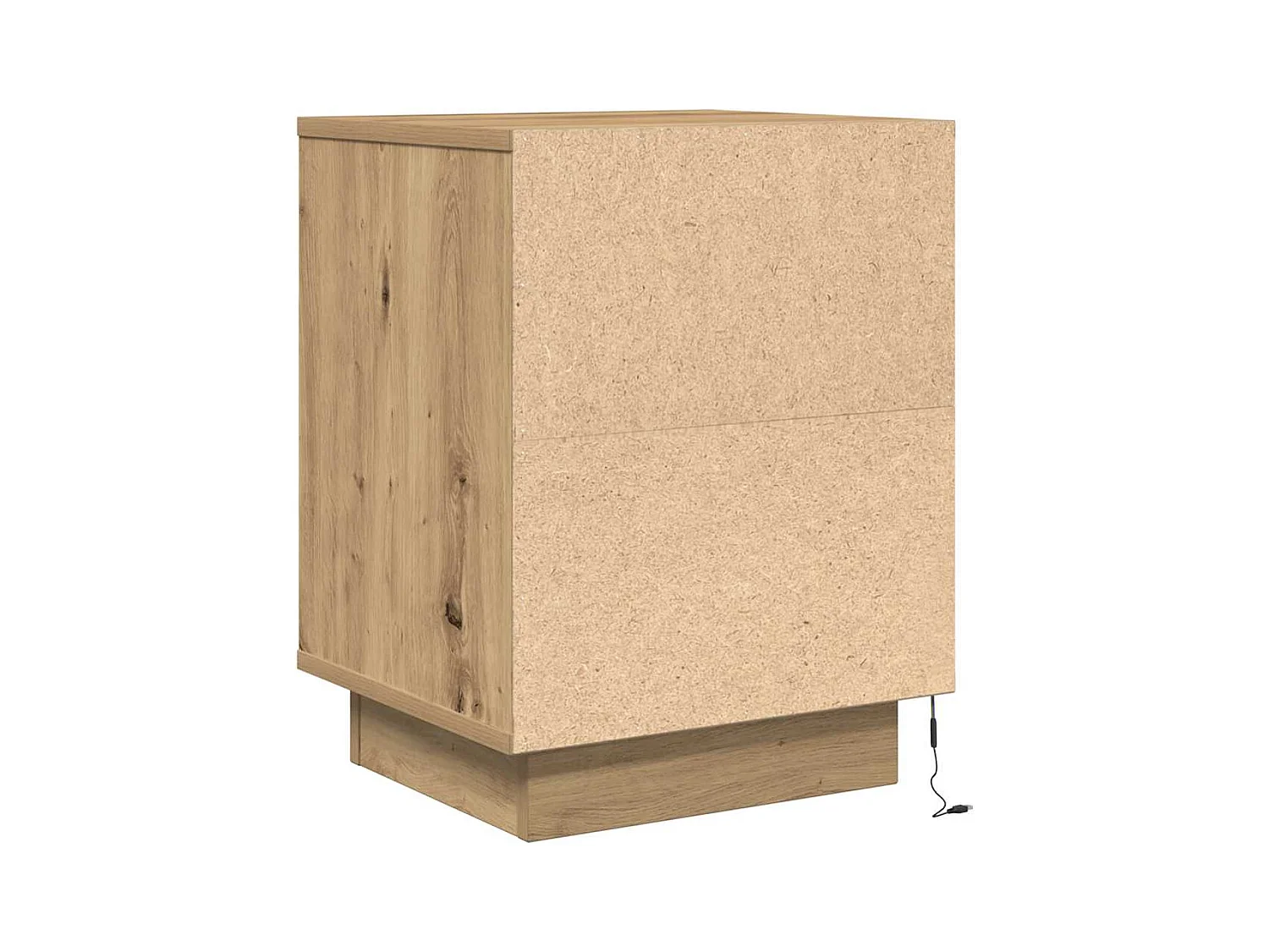 Mesilla de noche | Mesita de noche con luces LED roble artesanal 38x34x50 cm