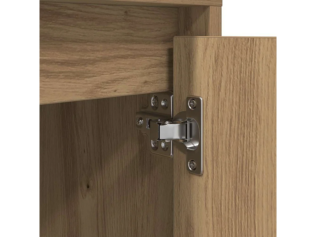 Nachttisch-Beistelltisch mit LED-Leuchten Artisan-Eiche 38x34x50 cm SHL32381